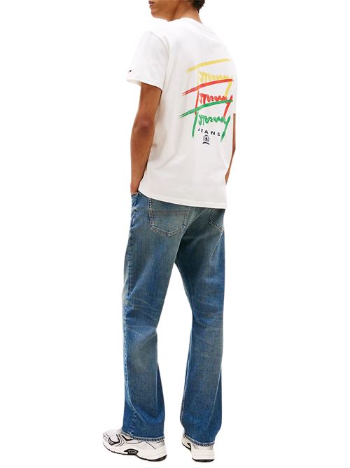 T-shirt uomo bianca in cotone Tommy Jeans | DM0DM20771YBL